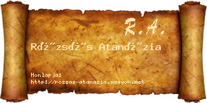 Rózsás Atanázia névjegykártya